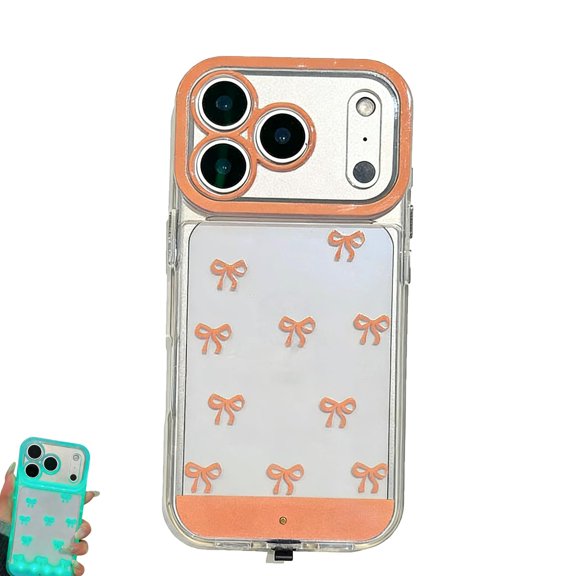 Vibrant LED Bowknot Phone Case, Light Up Phone Case,Compatible with iPhone 11/12/13/14/15/16/17 Pro/Pro Max/Plus, Stylish Protective Cover, Unique Design