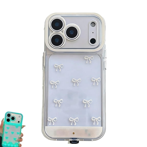 Vibrant LED Bowknot Phone Case, Light Up Phone Case,Compatible with iPhone 11/12/13/14/15/16/17 Pro/Pro Max/Plus, Stylish Protective Cover, Unique Design