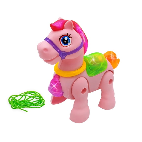 Vibrant LED and Music Electric Horse Toy Featuring Automatic Pulling Rope Technology for Children Over 3 Years Old
