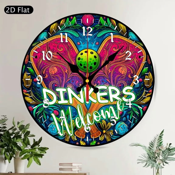 Vibrant Ladybug Red Flower Silent Round Wall Clock Leopard Print Decor