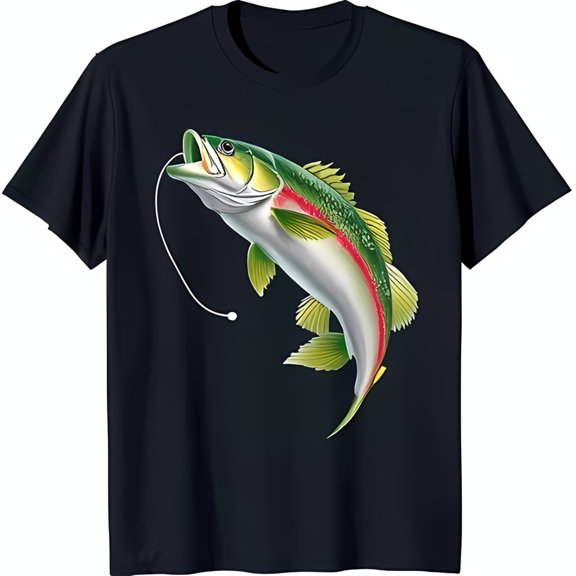 Vibrant Largemouth Graphic Black T-Shirt for Enthusiasts