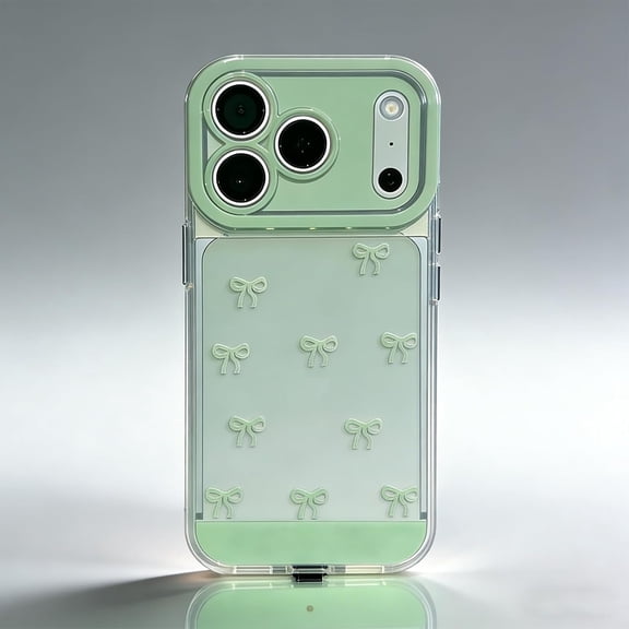 Vibrant Led Bowknot Phone Case, Compatible with iPhone 16/17 Pro/Pro Max, Tap-to-Glow, Shockproof & Scratch-Resistant Slim TPU Cover, Trendy Bow Design (A - Green,iPhone 16 Pro Max)