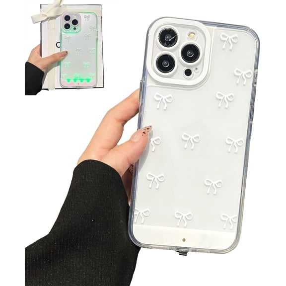 Vibrant Led Bowknot Phone Case for IPhone 11-17 Series, Clear Cute Aesthetic Charm Bows Protective Case with Color-Changing Lights for Women Girls, Light Up Your Vibe