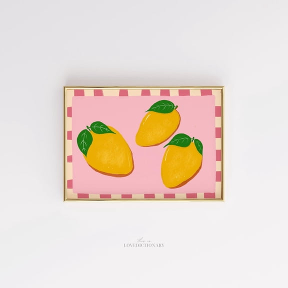 Vibrant Lemon Wall Art Hand Drawn Tropical Fruit Kitchen Decor Unframed Paper Print