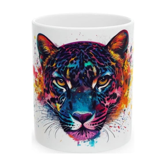 Vibrant Leopard Ceramic Coffee Mug Wild Drinkware.