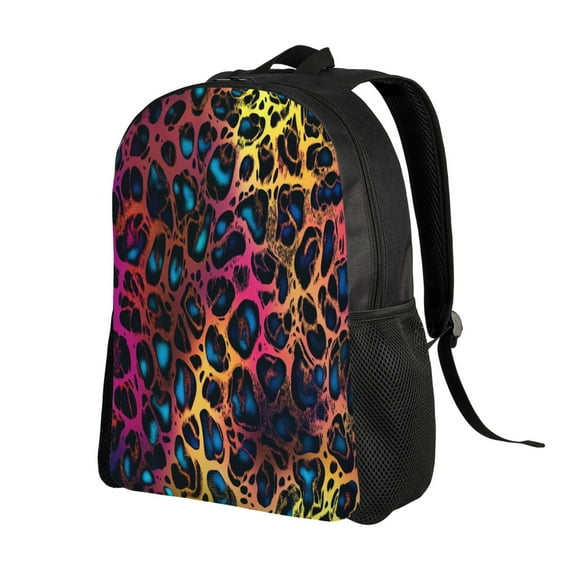 Vibrant Leopard Print Backpack Double Shoulder Backpack Durable, Spacious, Ergonomic Design for Travel, Work & Outdoor Use