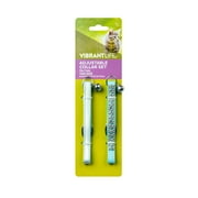Vibrant Life 2-Pack Cat Collar, Teal and Blue Rhinestone, One Size