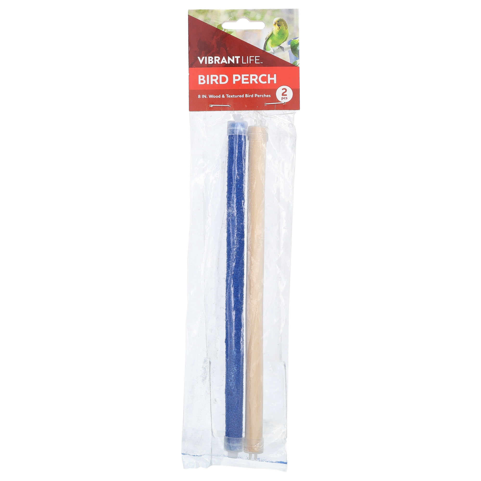 Vibrant Life 2 Pack Wood & Textured Bird Perches, 8"