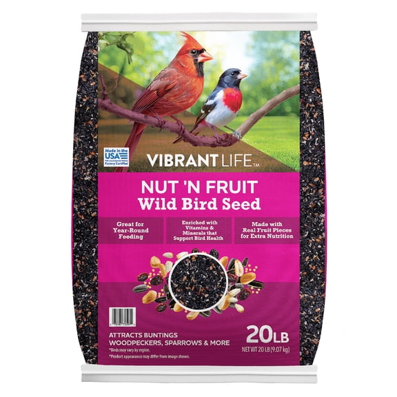 Vibrant Life Nut 'N Fruit Wild Bird Seed, 20 lb Bag