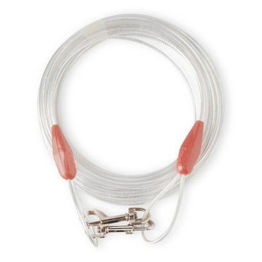 Vibrant Life 25ft Reflective Vinyl-Covered Tie-Out Cable for Dogs Up To 35 Pounds