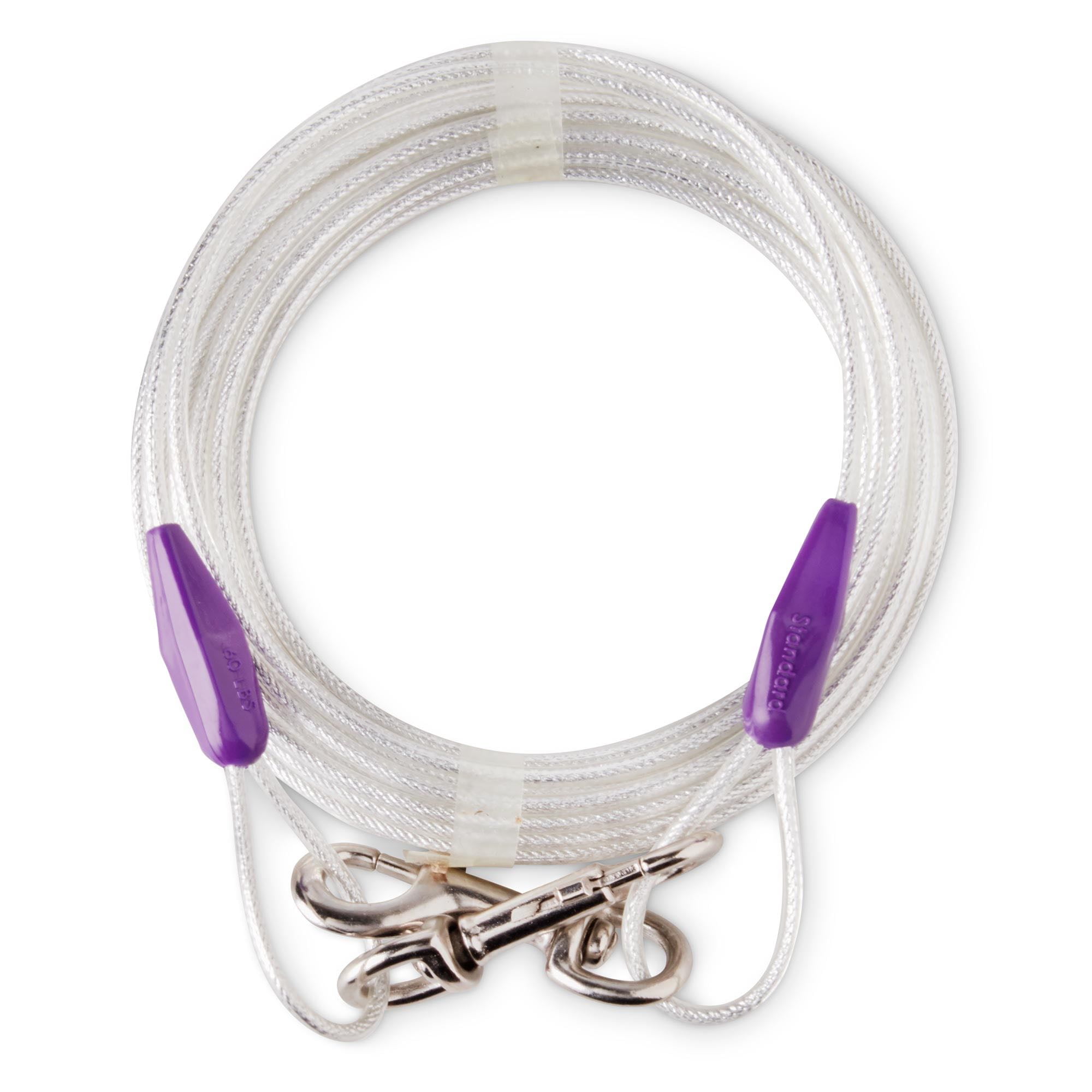 Vibrant Life Reflective Vinyl-Covered Tie-Out Cable for Dogs, M, 25'