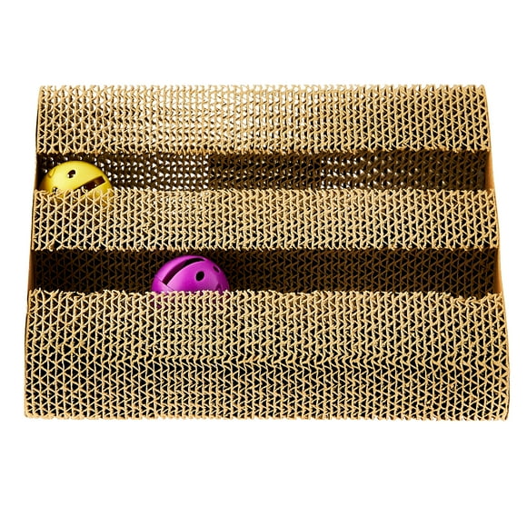 Vibrant Life 3-Sided Corrugated Cardboard Activity Center, Cat Scratching Pad, Multicolored, O/S