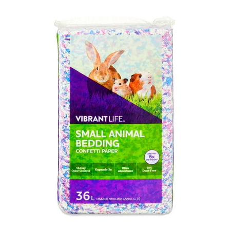 Vibrant Life Small Animal Bedding, Confetti Paper, 36 L Bag