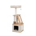 thumbnail image 1 of Vibrant Life 4-Level 42" Laminated Board Cat Tree with Condo Perch Sisal Scratcher, Beige, 1 of 9