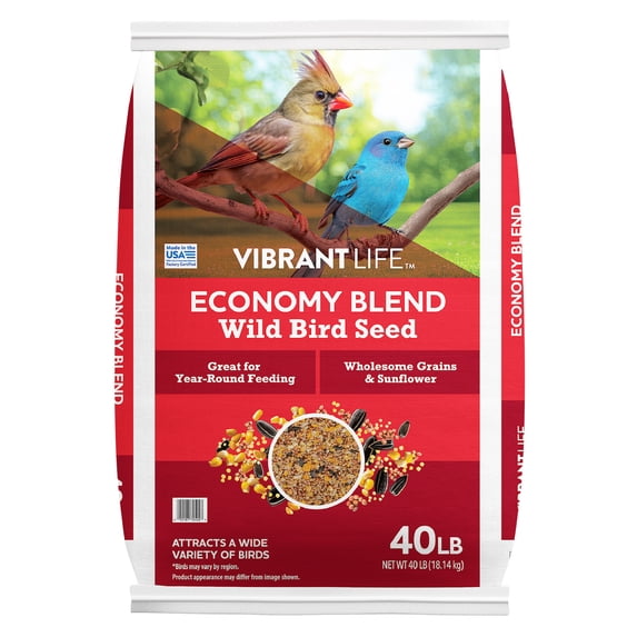 Vibrant Life Wild Bird Seed, Economy Blend, 40 lb Bag