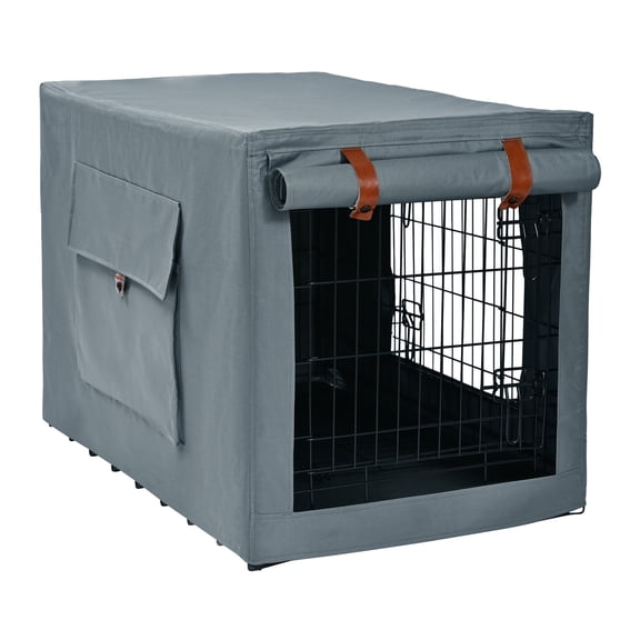 Vibrant Life 42" Dog Crate Cover with Breathable Panels, Dark Gray