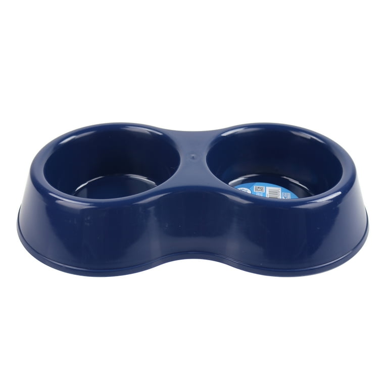 Vibrant Life 6.25 Cup Double Dog Feed and Water Bowl Blue Walmart