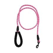 Vibrant Life 6' Padded Handle Reflective Rope Leash, Pink and White, M/L
