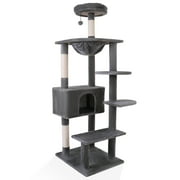 Vibrant Life 70” Cat Tree for Indoor Cat,Multi-Level Cat Tower with Scratching Posts, Gray