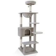 Vibrant Life 70” Cat Tree for Indoor Cat,Multi-Level Cat Tower with Scratching Posts, Light Gray
