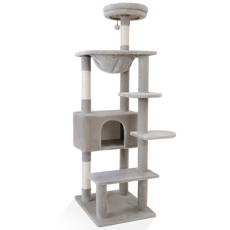 Vibrant Life 70 Cat Tree for Indoor Cat Multi Level Cat Tower with Scratching Posts Light Grey