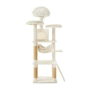 Vibrant Life 73 Large Multi-Functional Cat Tree with Condo, Hammock and Scratching Posts, Beige