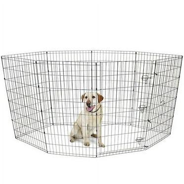 Vibrant Life 8- Panel Wire Pet Exercise Play Pen with Door, 42"H