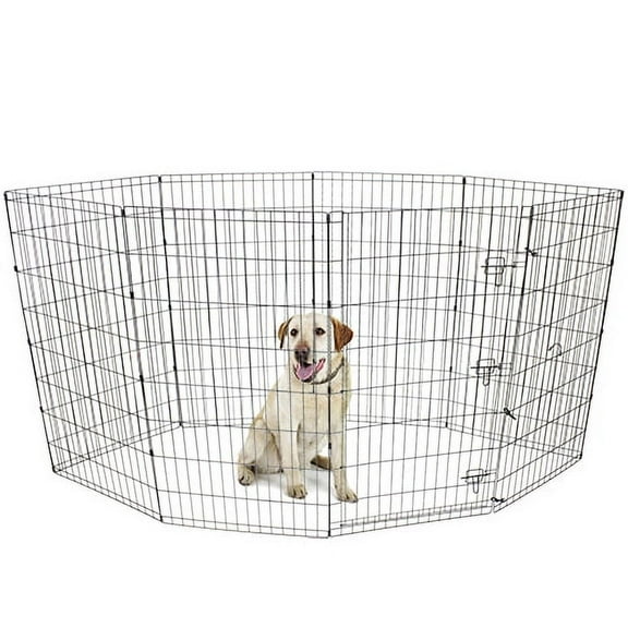 Vibrant Life Portable Wire Play Pen for Pets, Customizable, Foldable, 8 Panels, One Door, 42" Tall