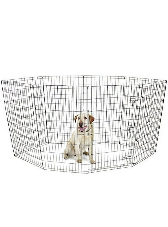Vibrant Life 8- Panel Wire Pet Exercise Play Pen with Door, 42"H