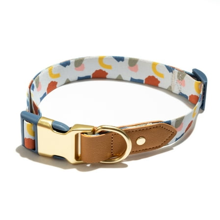 Vibrant Life Dog Collars, Abstract Shapes Fashion Pet Collar, Multicolored, Large