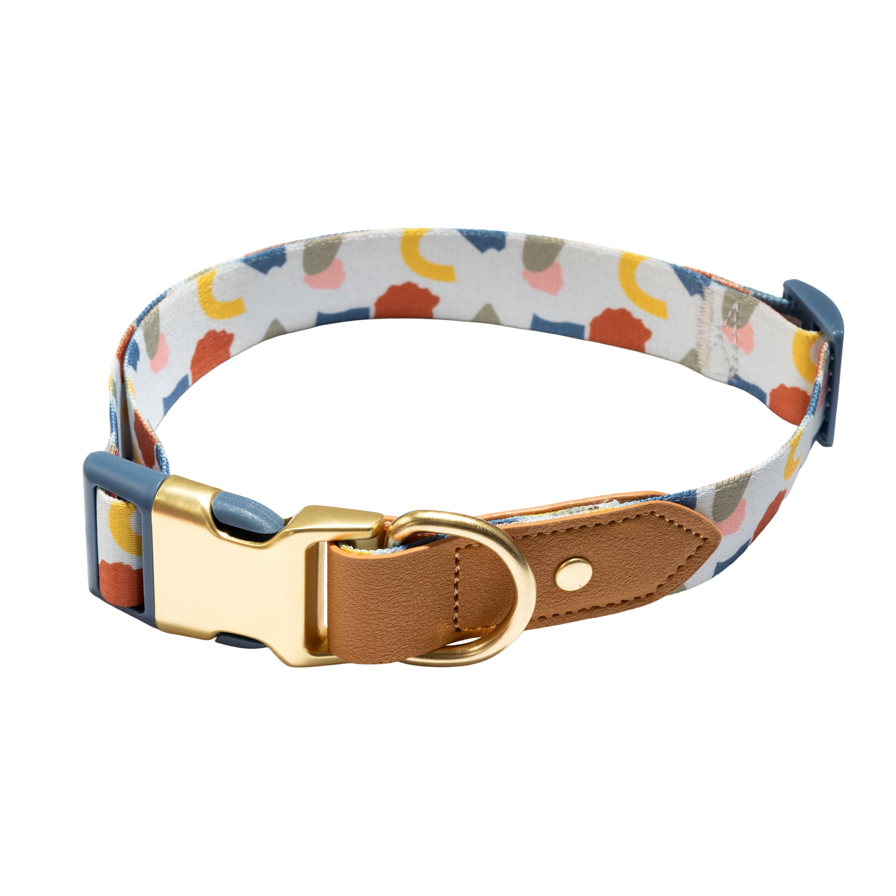 Vibrant Life Abstract Shapes Fashion Dog Collar, Multicolor, XL