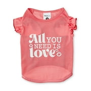 Vibrant Life All You Need Is Love Cat and Dog T-Shirt, Pink, Small