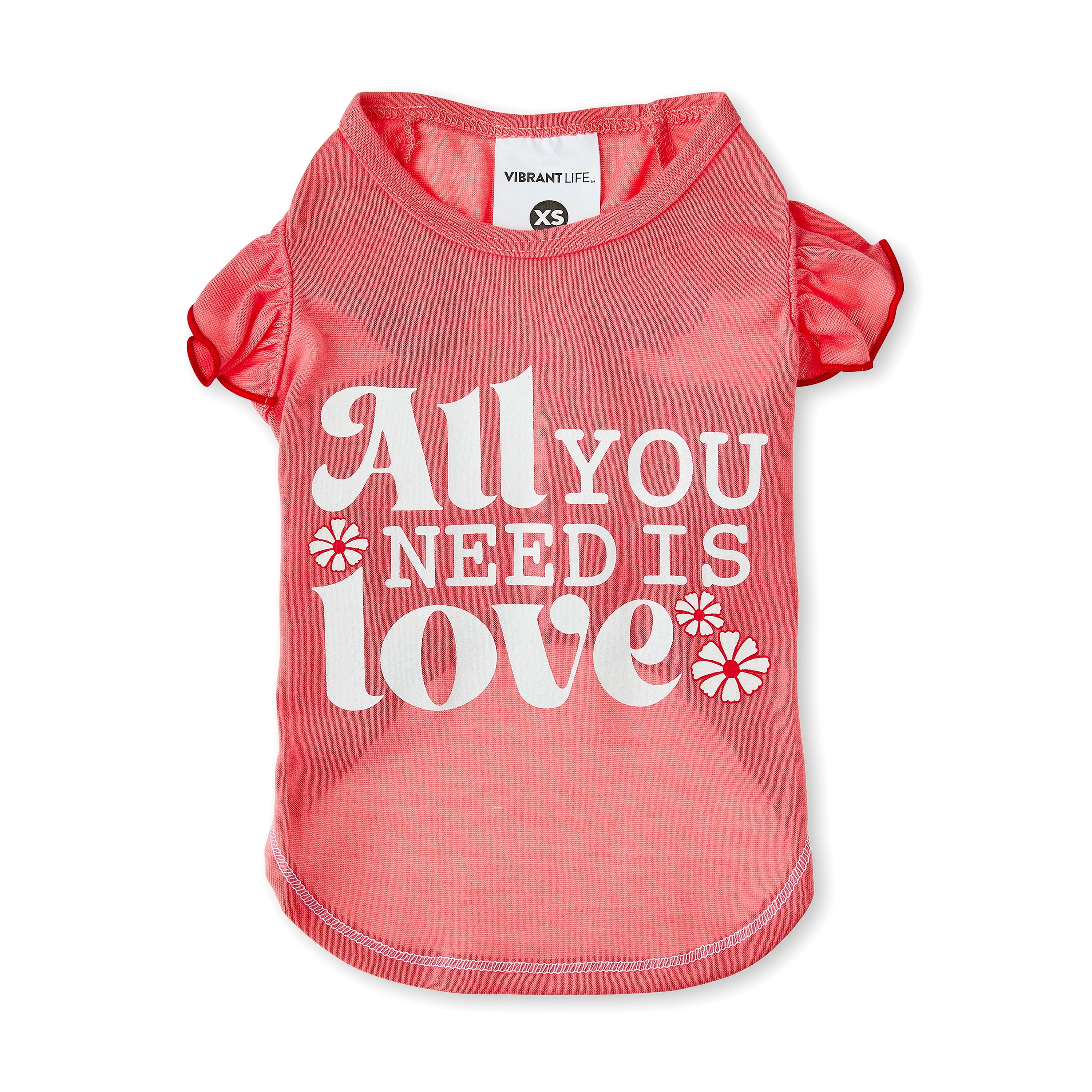 Vibrant Life All You Need Is Love Cat and Dog T-Shirt, Pink, XS