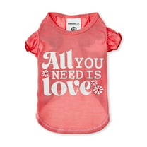 Vibrant Life All You Need Is Love Cat and Dog T-Shirt, Pink, XS
