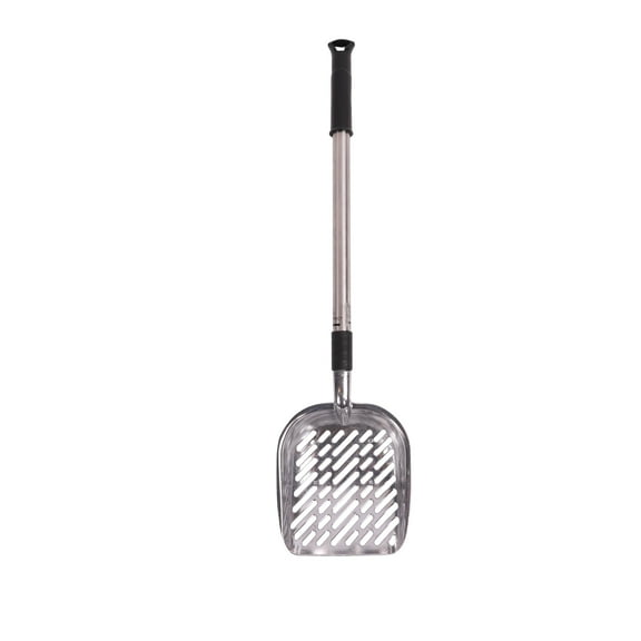 Vibrant Life Aluminum Cat Litter Scoop, Extended Long Handle & Deep Shovel, Silver, Metal Litter Scoop with Comfortable Grip