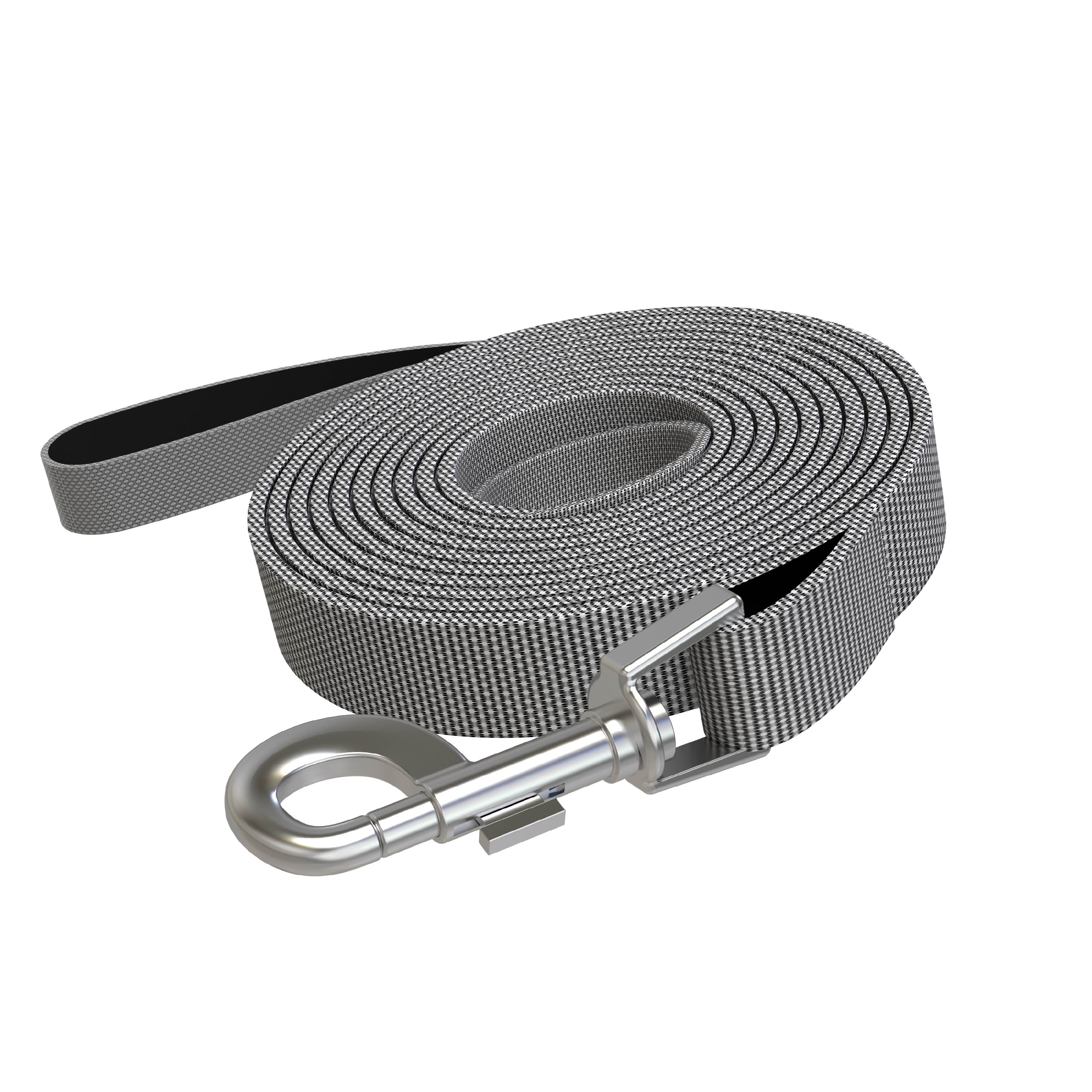 Vibrant Life Nylon 5ft Anti-Shock Padded Dog Leash, Gray  - For Medium and Large Dogs