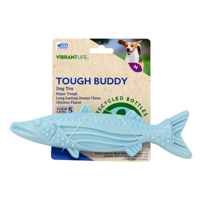 Vibrant Life Barracuda Tough Buddy Recycled Chew Toy, Medium 