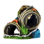 Vibrant Life Barrel Polyresin Aquarium Decor, Multicolor, 5.5 x 4.5 x 5