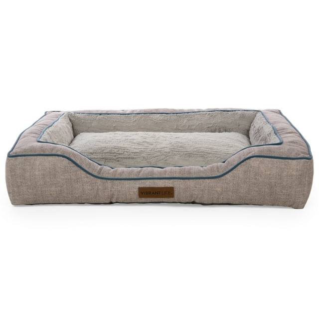 Vibrant Life Bolstered Bliss Mattress Edition Dog Bed, Large, 36"x26", up to 70lbs