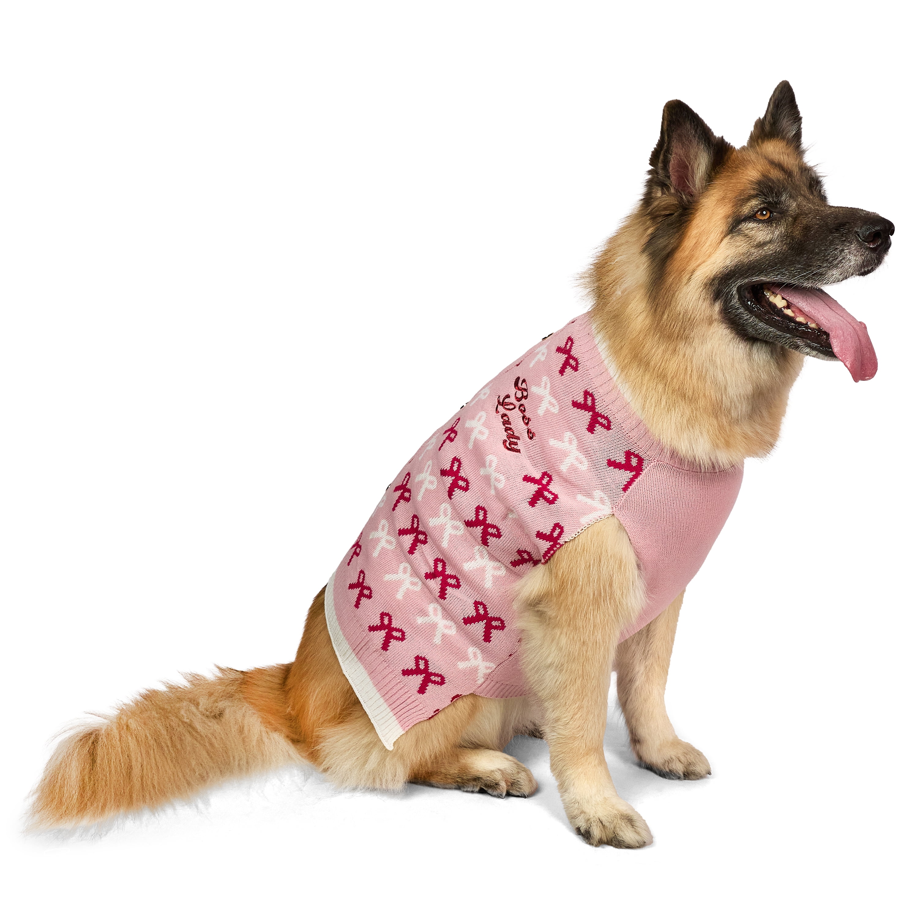 Vibrant Life Holiday Pet Sweater for Dogs, Boss Lady Bows, Pink, Extra Large