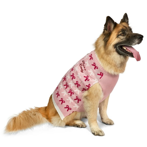 Vibrant Life Holiday Pet Sweater for Dogs, Boss Lady Bows, Pink, Extra Large