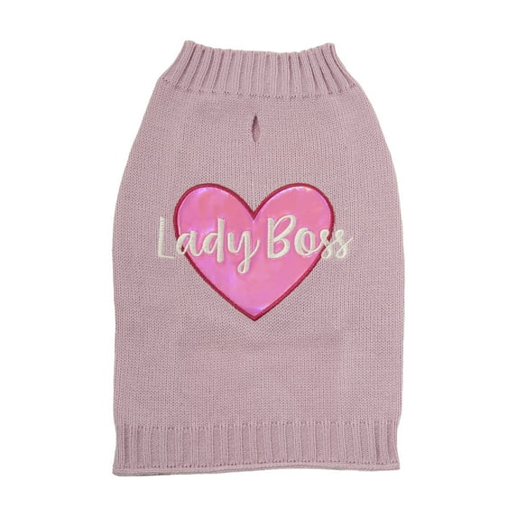 Vibrant Life Boss Lady Dog & Cat Sweater, Pink, S, among other Jack Russell Terrier, Pug, Shih Tzu