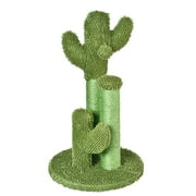 Vibrant Life Cactus Cat Scractching Post with Toy Ball, Green