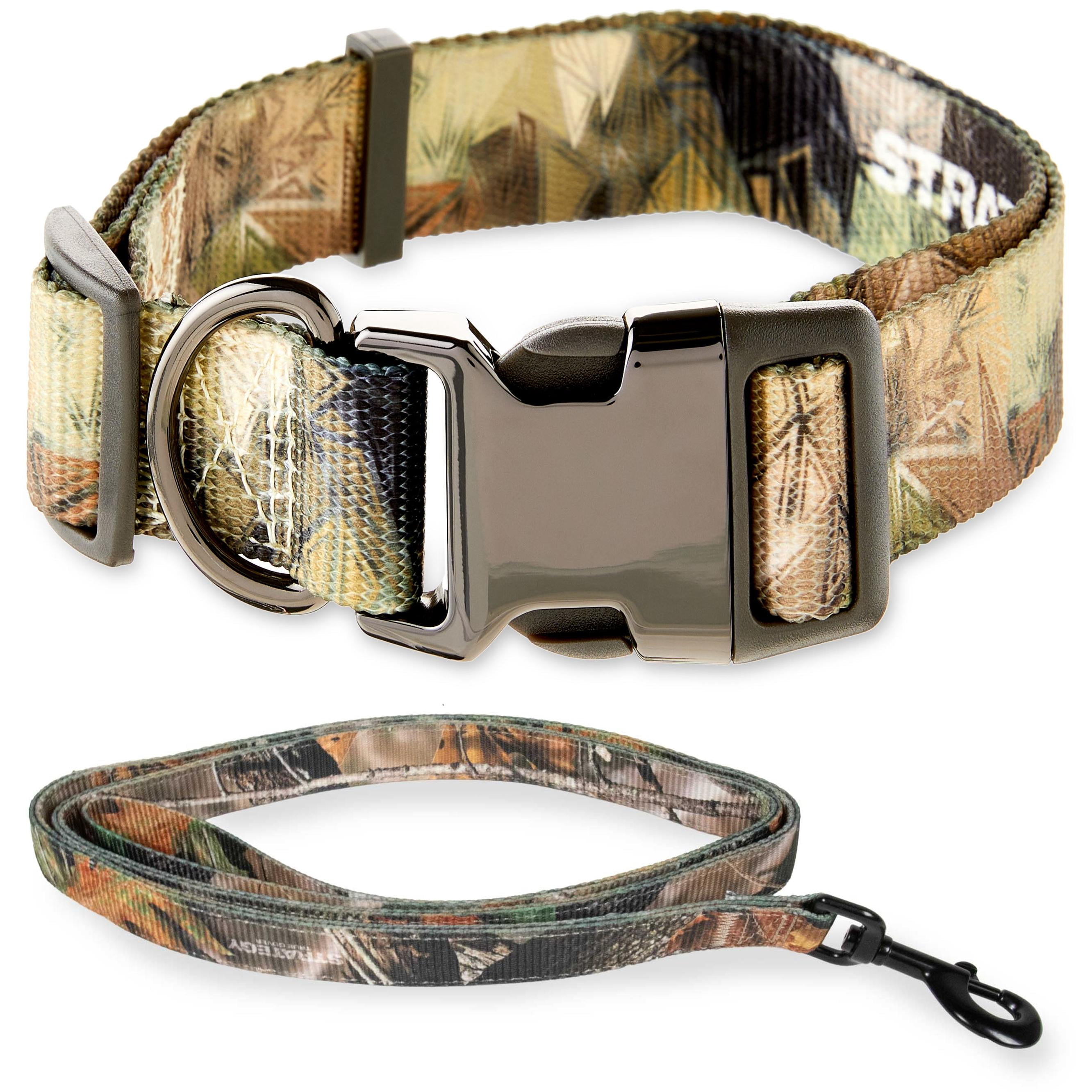 Vibrant Life Camo Print Fashion Dog Collar, Metal Buckle, with 5ft Camo Print Lwash,  Brown, Large