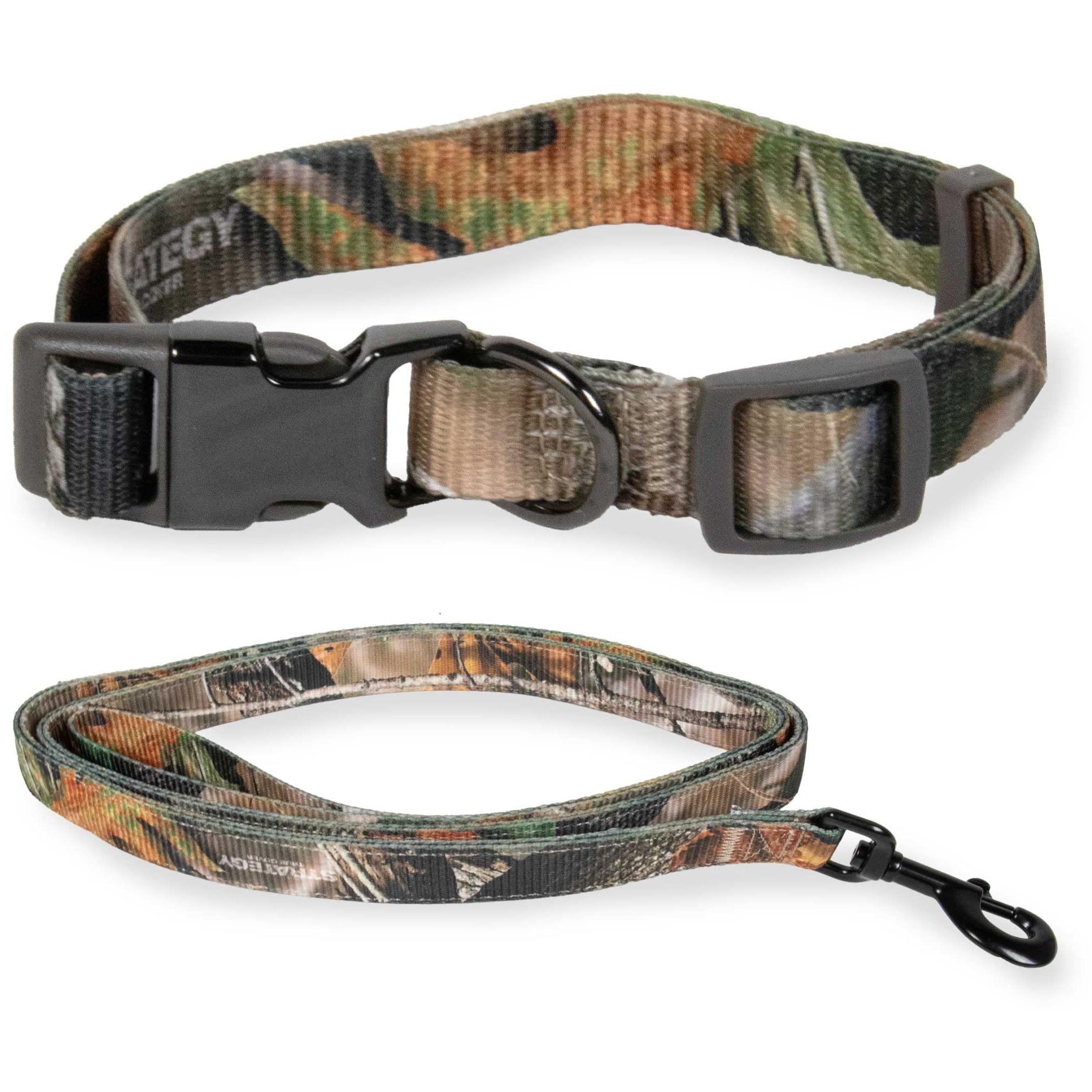 Vibrant Life Camo Print Fashion Dog Collar, Metal Buckle, with 5ft Camo Print Lwash,  Brown, Medium