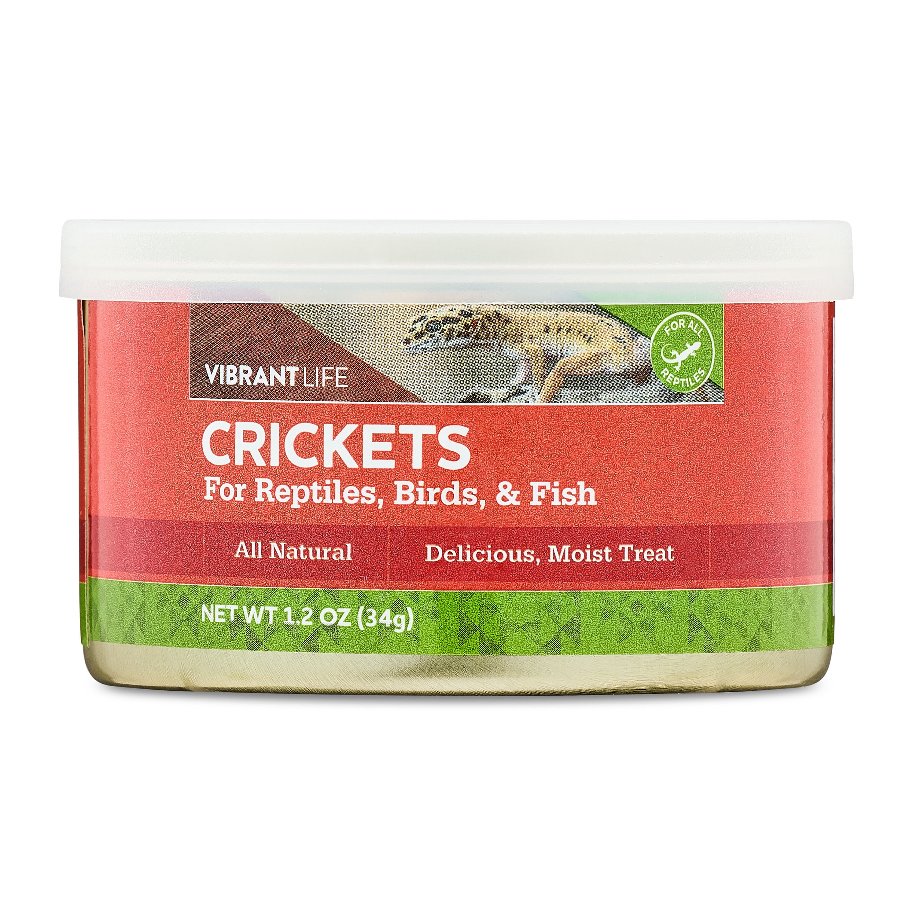 Vibrant Life Canned Crickets for Reptiles, Birds & Fish, 1.2 oz