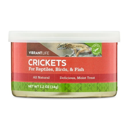 Vibrant Life Canned Crickets for Reptiles, Birds & Fish, 1.2 oz