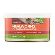 Vibrant Life Canned Mealworms for Reptiles, Birds & Fish, 1.2 oz