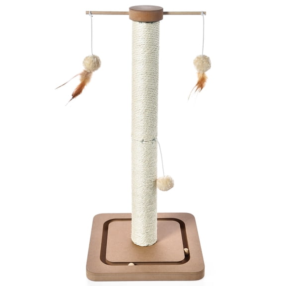 Vibrant Life Cat Scratching Post, 25 Inch Premium Sisal Scratch Posts with Tracking Interactive Ball Toys