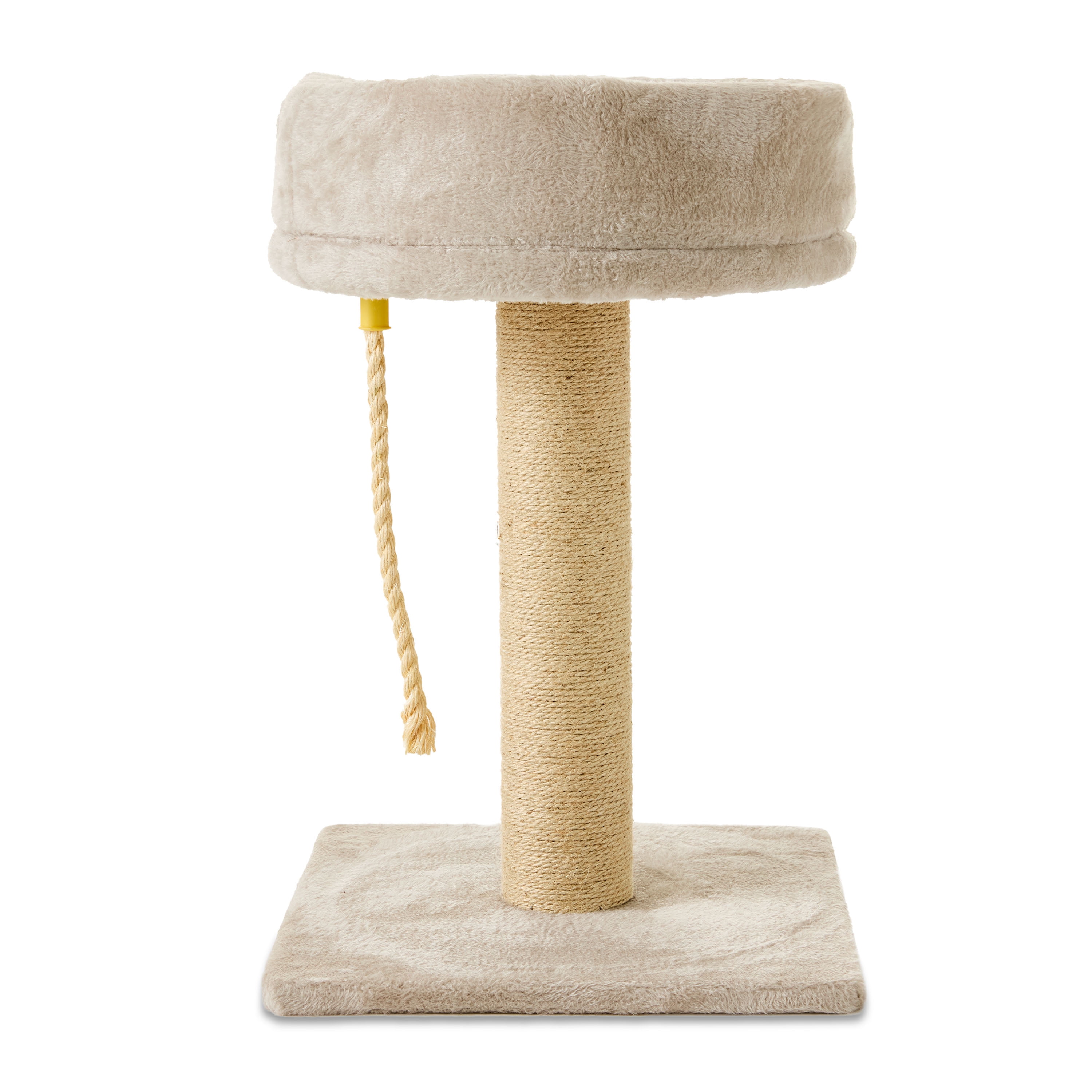 Vibrant Life Natural Jute Scratch Post and Bed for Cats, Tan, 23.62"